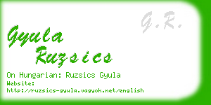 gyula ruzsics business card